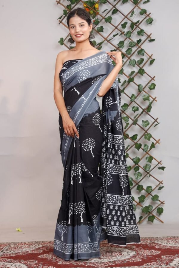 Mulmul cotton saree