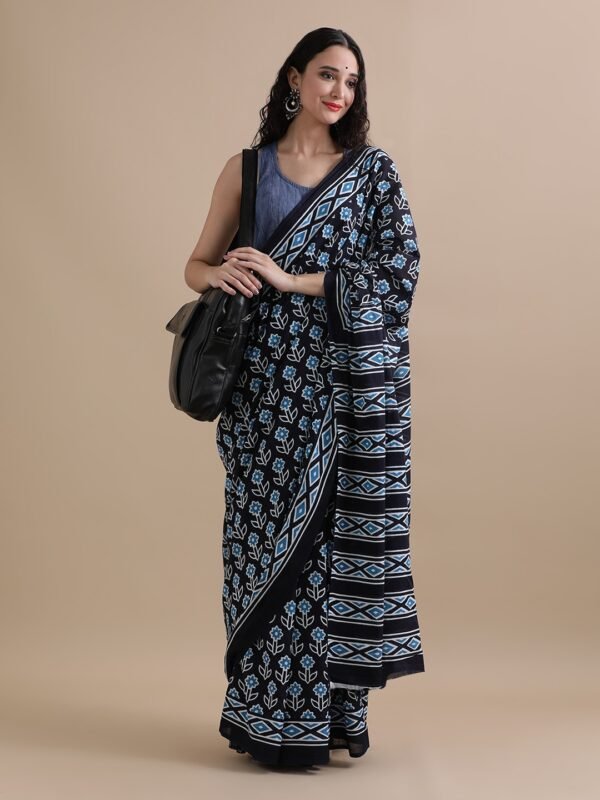 Mulmul cotton saree