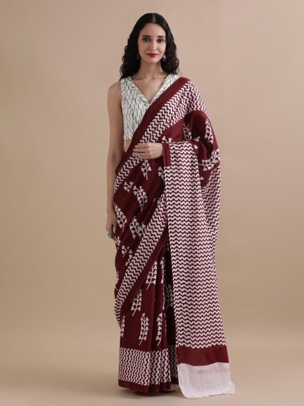 Mulmul cotton saree