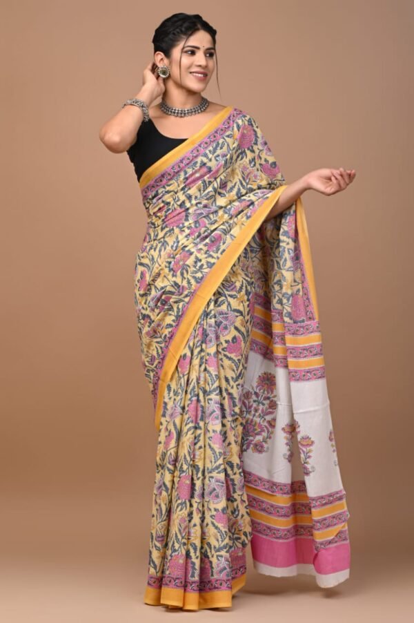 Mulmul cotton saree