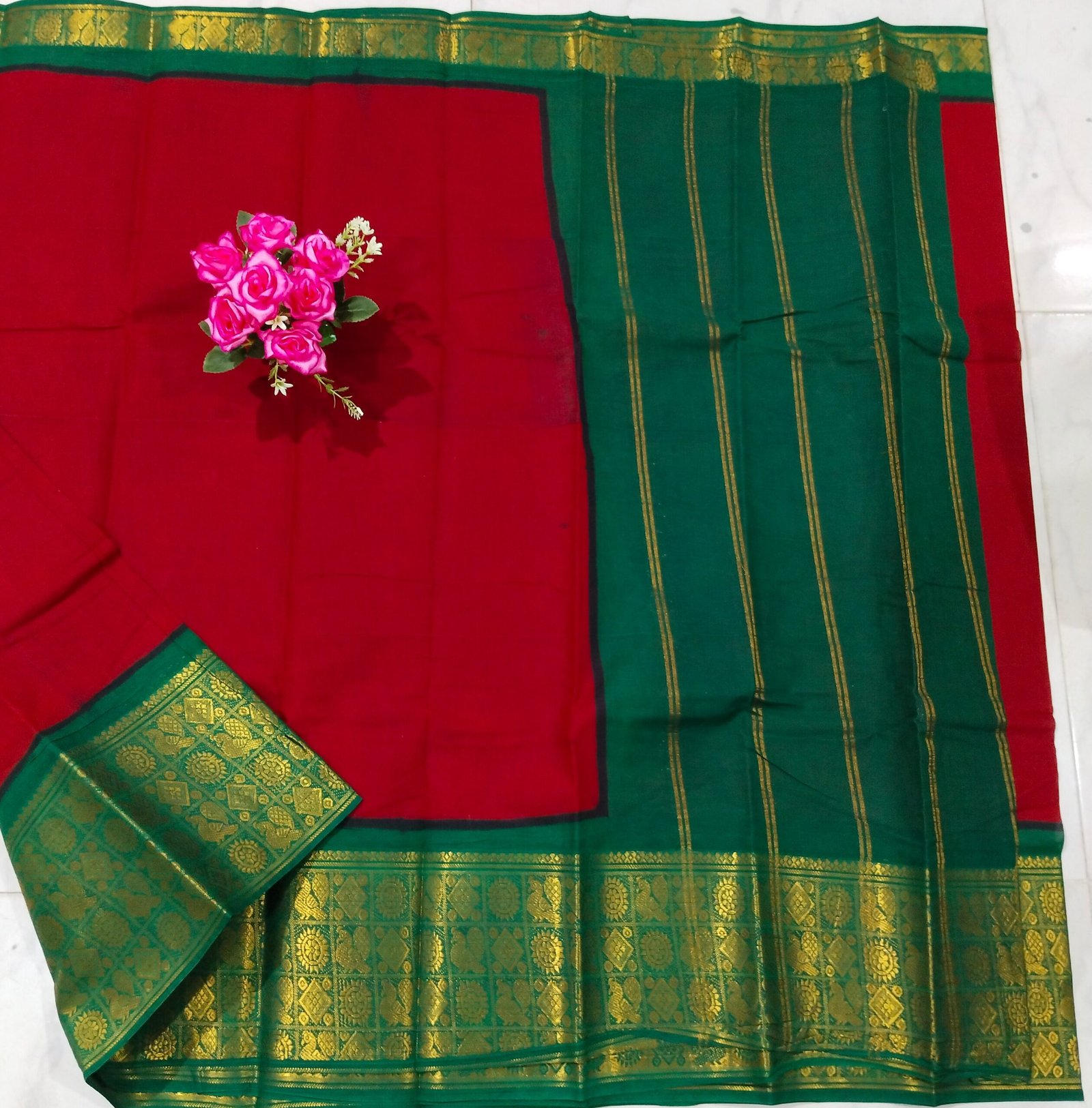Mayuri Sungudi Cotton Saree – Without Blouse (100 Count)