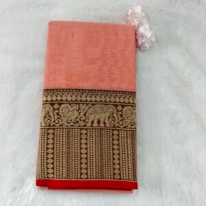 Narayanan Pet Cotton Saree – Lavanya Type Border (With Running Blouse)