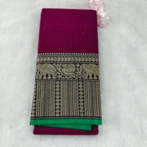 Narayanan Pet Cotton Saree – Lavanya Type Border (With Running Blouse)