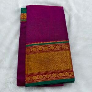 Narayanpet Cotton Saree – Nandini Type (With Running Blouse, Line Pallu)