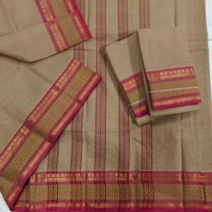 Chettinadu Cotton Saree (Without Blouse, 100 Count Handloom Weave)