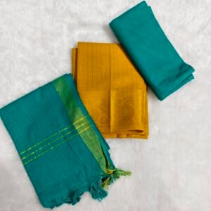 Traditional Sungudi cotton salwar material with 2.45m top, 2m bottom, and 2.30m dupatta—soft, breathable, and perfect for comfortable daily wear