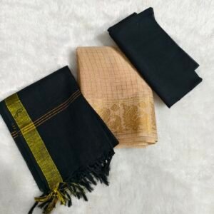 Traditional Sungudi cotton salwar material with 2.45m top, 2m bottom, and 2.30m dupatta—soft, breathable, and perfect for comfortable daily wear