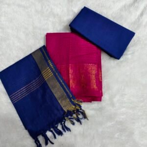 Traditional Sungudi cotton salwar material with 2.45m top, 2m bottom, and 2.30m dupatta—soft, breathable, and perfect for comfortable daily wear