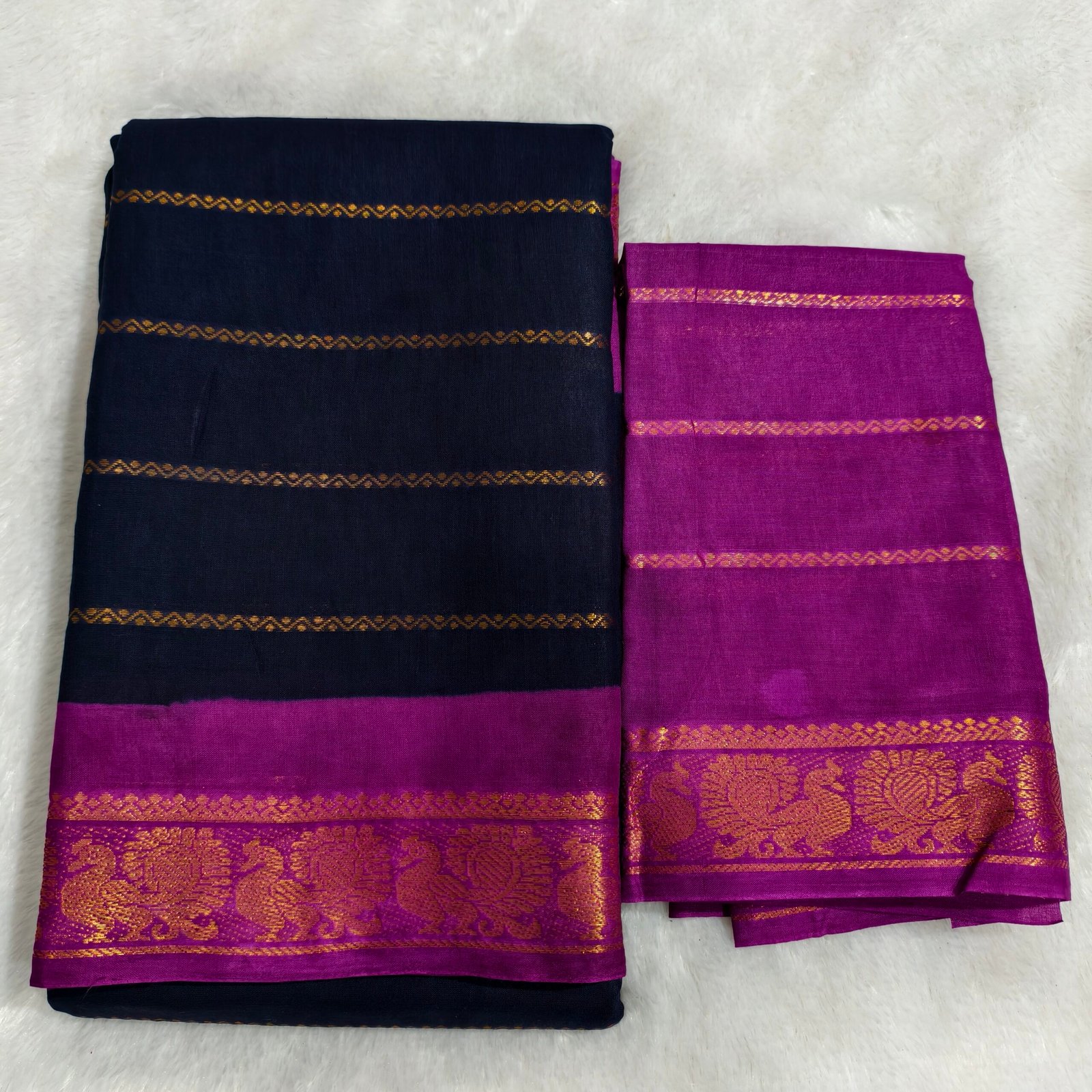 Velthari Sungudi Cotton Saree – DS Border (With Contrast Blouse)
