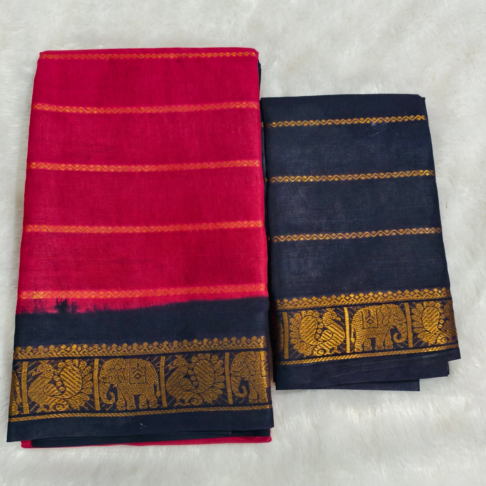 Velthari Sungudi Cotton Saree – DS Border (With Contrast Blouse)