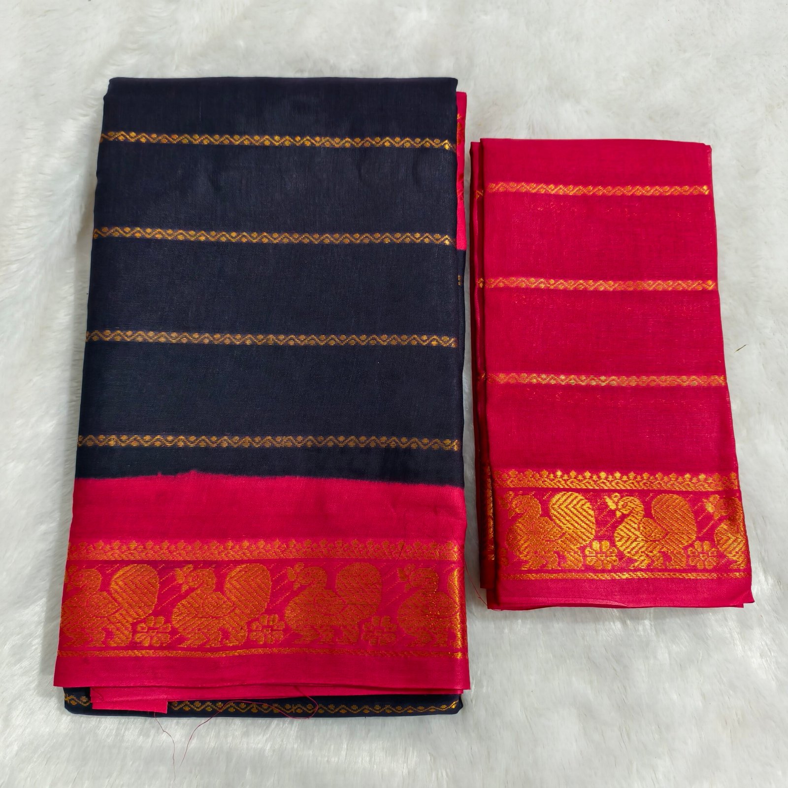 Velthari Sungudi Cotton Saree – DS Border (With Contrast Blouse)