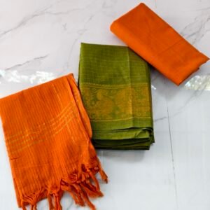 Sungudi Cotton Salwar Material Set (Top, Bottom & Dupatta)