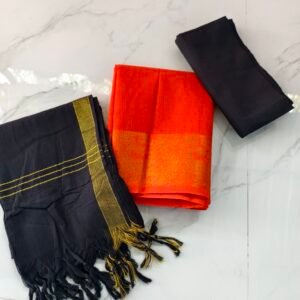 Traditional Sungudi cotton salwar material with 2.45m top, 2m bottom, and 2.30m dupatta—soft, breathable, and perfect for comfortable daily wear