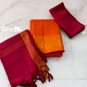 Traditional Sungudi cotton salwar material with 2.45m top, 2m bottom, and 2.30m dupatta—soft, breathable, and perfect for comfortable daily wear