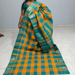 Chettinadu Cotton Saree – Kattam Collection (Without Blouse)