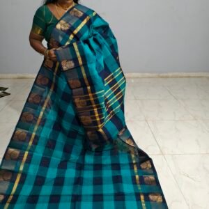 Chettinadu Cotton Saree – Kattam Collection (Without Blouse)