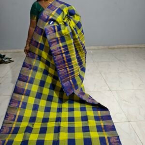 Chettinadu Cotton Saree – Kattam Collection (Without Blouse)