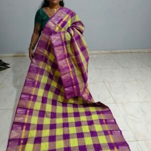 Chettinadu Cotton Saree – Kattam Collection (Without Blouse)