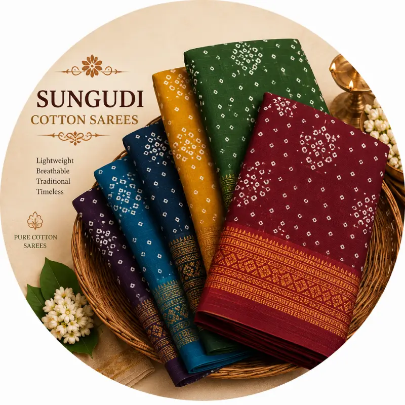 Sungudi cotton sarees