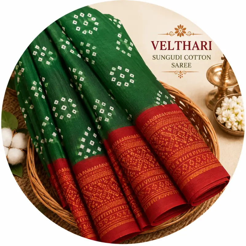 Velthari Sungudi Cotton Saree